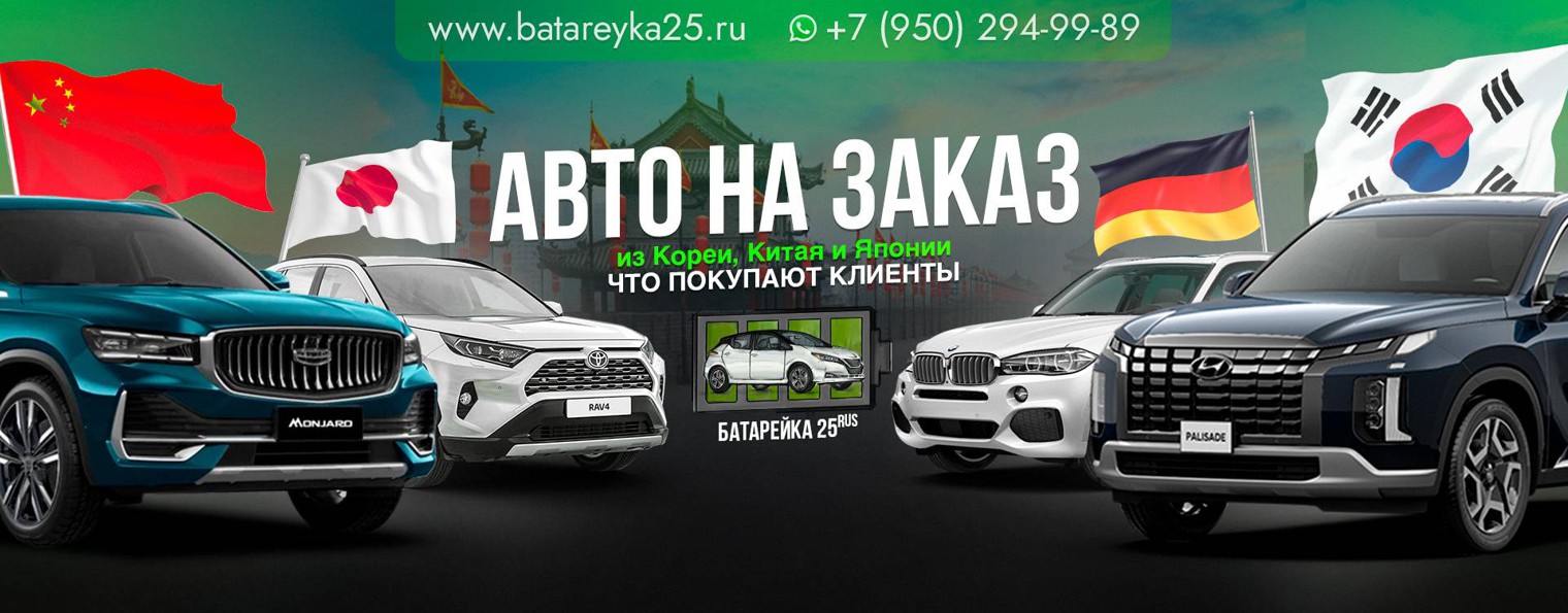 Авто из Кореи, Китая, Японии и США. Батарейка25rus