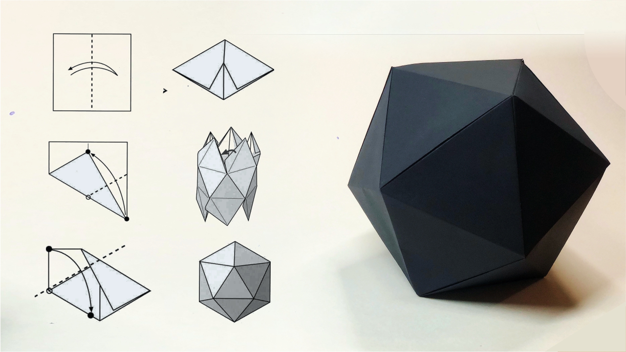 Правильный икосаэдр из бумаги ● Схема оригами