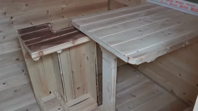 #ОБЗОР #Баня-квадро 4 метра  с 2 лавками-рундук #баня-бочка