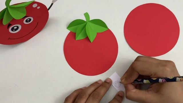 Учимся делать Помидорки  из бумаги своими руками! ОРИГАМИ, Поделки из бумаги \\ Origami Craft