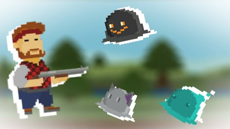 Трейлер игры дробовик против слаймов _ ищите в яндекс игры