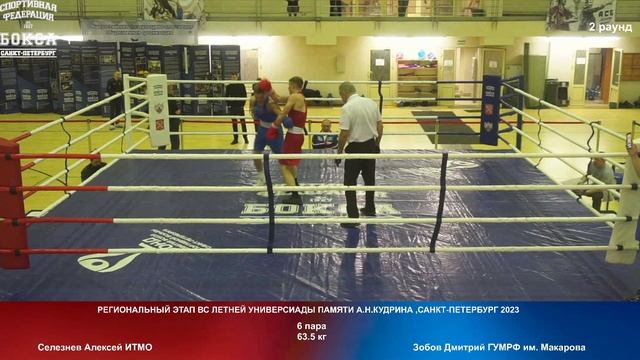 6 63.5 кг Селезнев Алексей ИТМО Зобов Дмитрий ГУМРФ им. Макарова