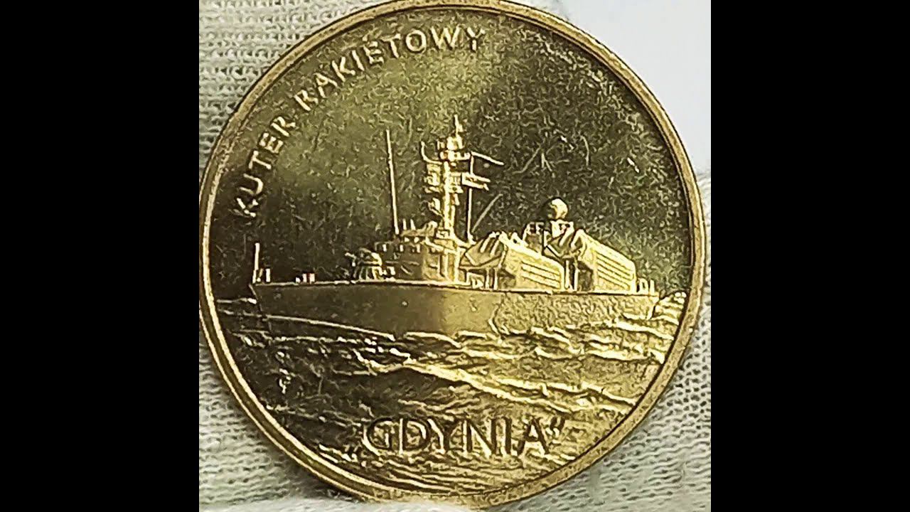 Сколько стоит монета 2 злотых 2013 года. Польша. Ракетный катер Гдыня.