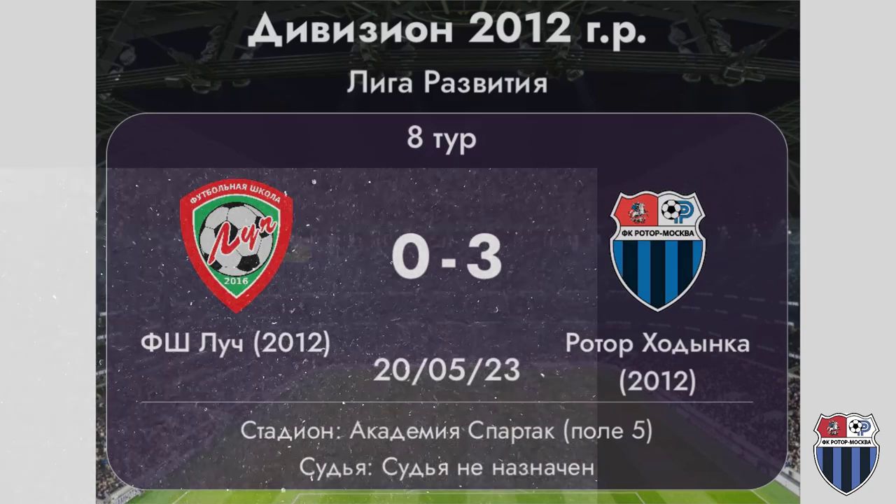 20.05.2023, "Moscow children's league", 2012 г.р., ФШ "Луч" (Одинцово) - "Ротор Ходынка" (Москва).