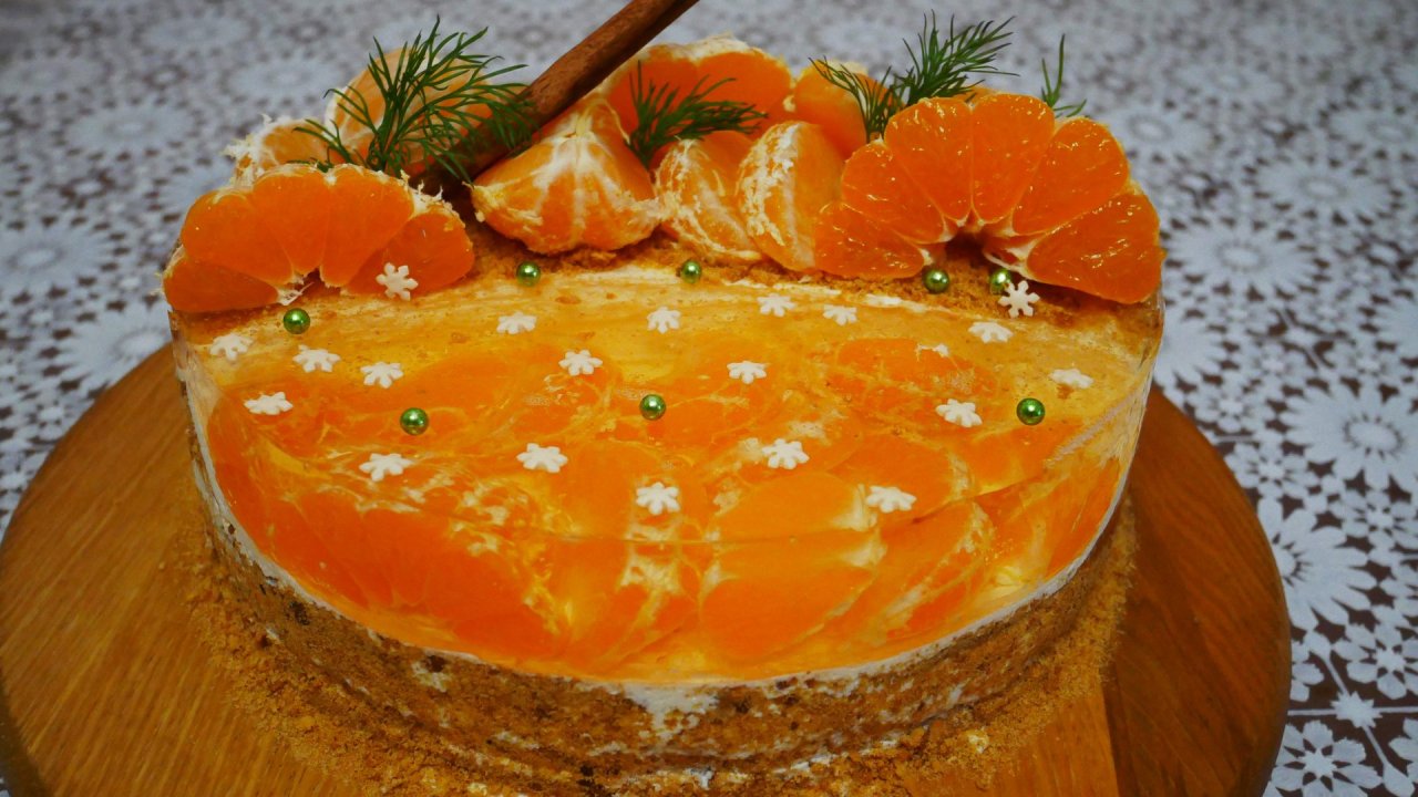 Торт МЕДОВИК Торт с желе и мандаринами Рецепт БЕЛКОВО МАСЛЯНОГО крема Торт Тающий во вту