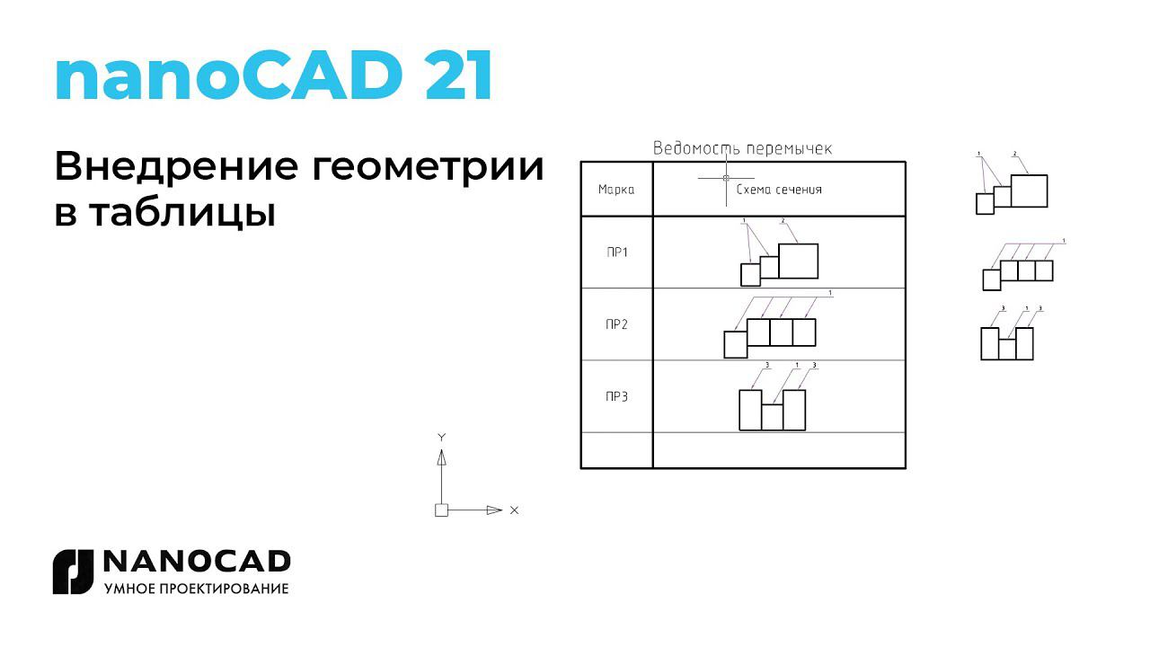 Платформа nanoCAD 21 | Внедрение геометрии в таблицы