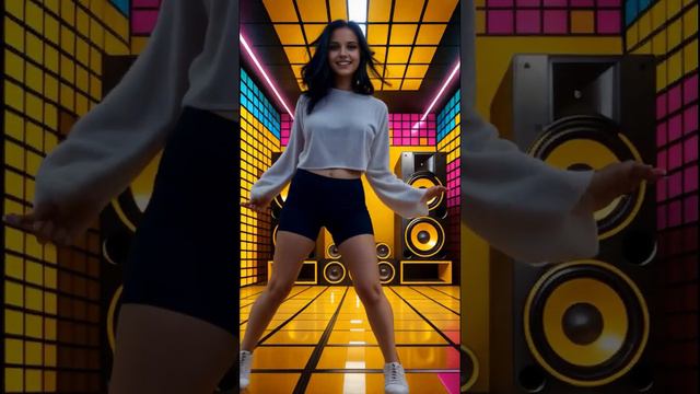 Талантливая девушка зажигает на дискотеке своими навыками шаффл-танца