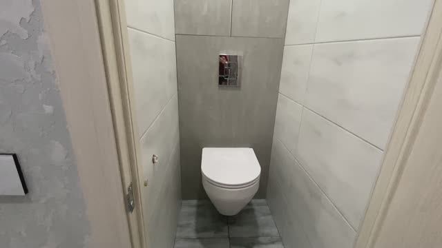 Ремонт в ванной комнате и туалете! Установили подвесной унитаз АМ.РМ. Уборка в ванной.