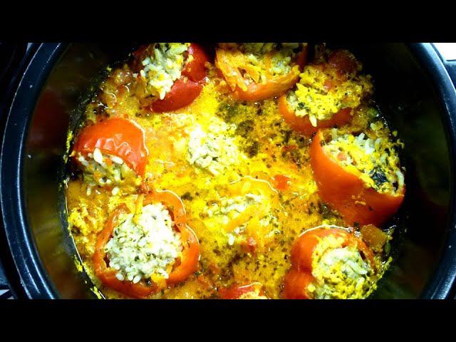 Фаршированные перцы с мясом и рисом – перец фаршированный под соусом рецепт по домашнему вкусно!
