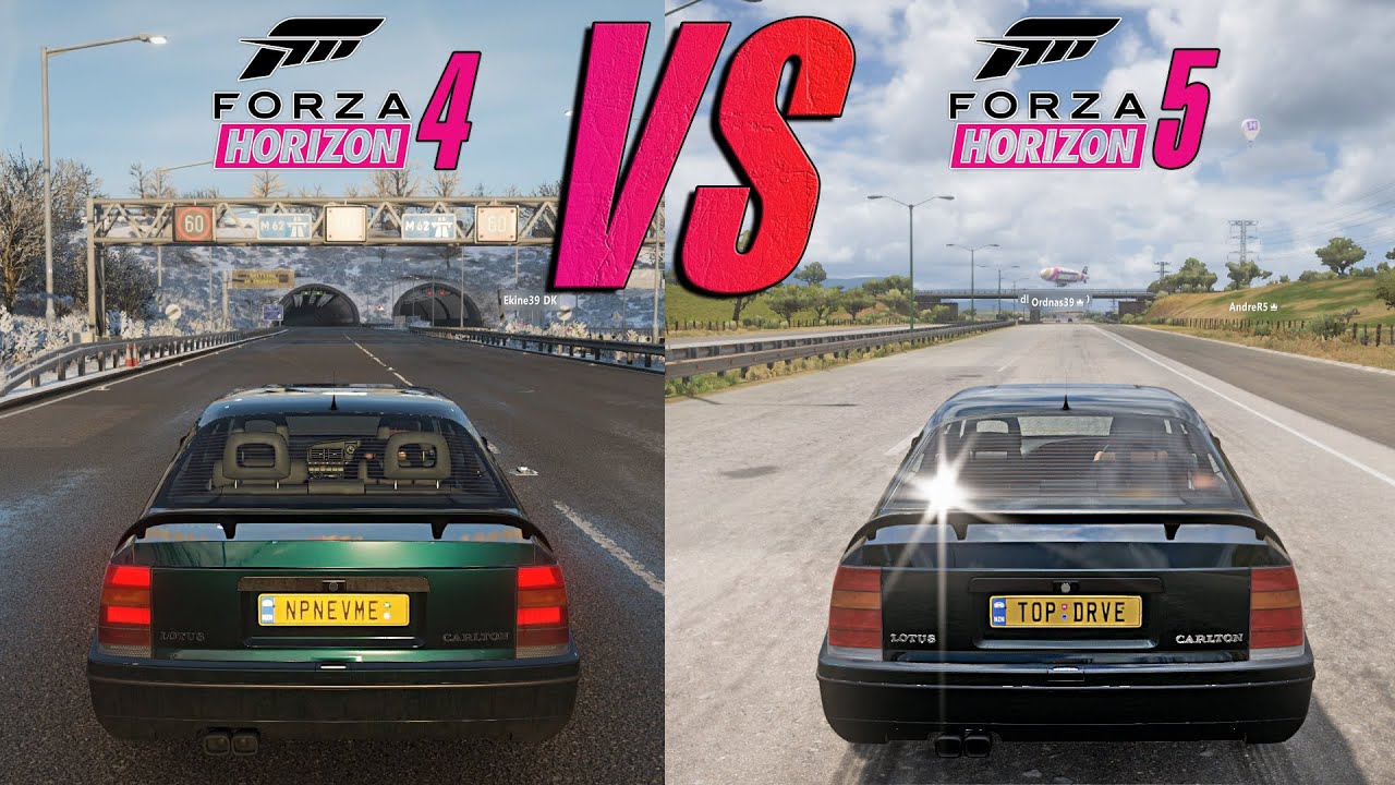 Forza Horizon 4 VS. Forza Horizon 5 / СРАВНЕНИЕ ЗВУКА И ХАРАКТЕРИСТИК LOTUS CARLTON