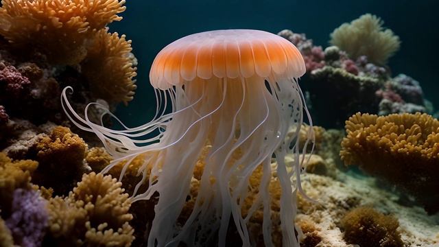 Волшебная заставка с разноцветными медузами