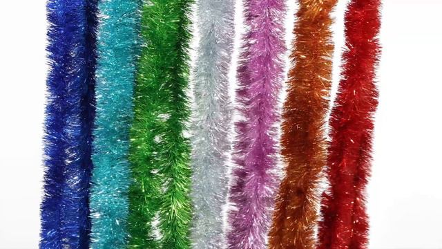 Мишура на проволоке "Норка" 2м*7см, радуга, 6 слоев