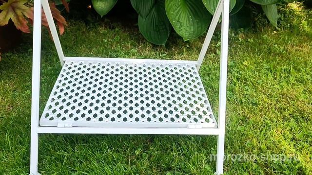 Садовый сервировочный столик АЖУРНЫЙ ПРОВАНС, металл, белый, 50.5х39х67 см   1023707