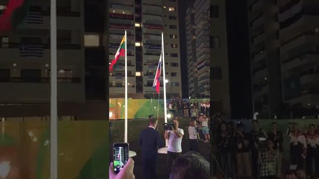 Церемония поднятие флага РФ в Рио-2016