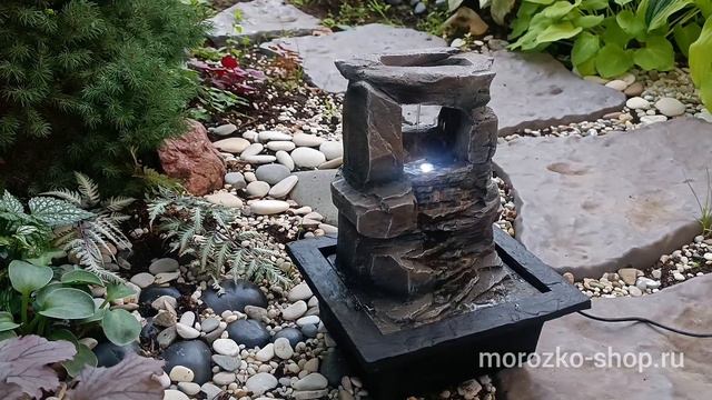 Декоративный фонтан ДЬЮ ОН РОКС с подсветкой, 27х21 см, 795202240-2