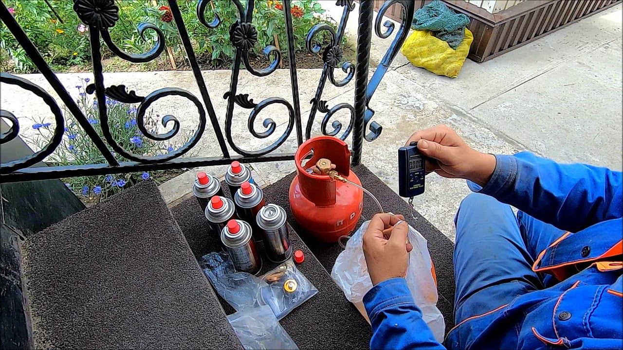 Заправка газом бытовых баллонов через адаптор