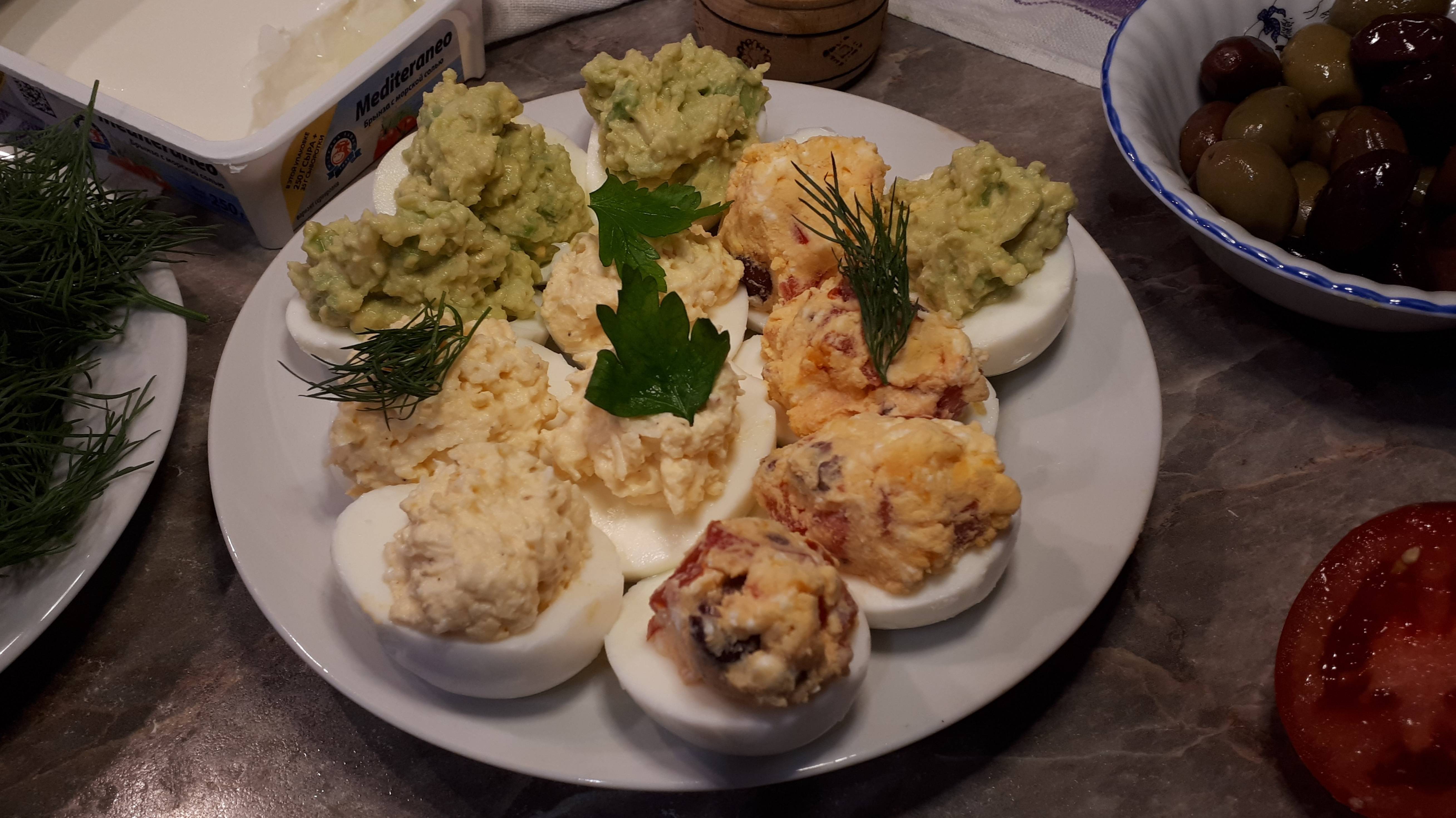 Фаршированные яйца, рецепт.