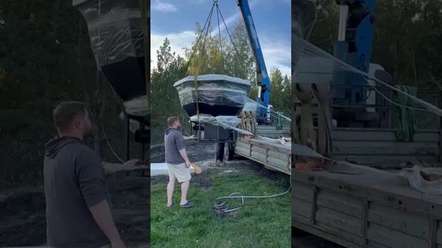 сгрузка чана с водяной рубашкой