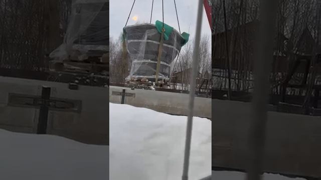 Сгрузка чана с водяной рубашкой