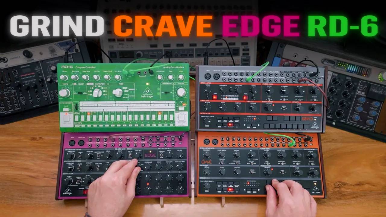 Behringer Grind, Crave, Edge and RD-6: Meet for First Time