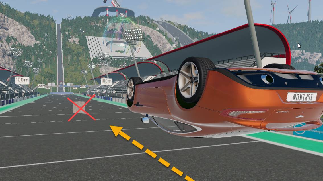 Перевёрнутые автомобили в стенку. BeamNG