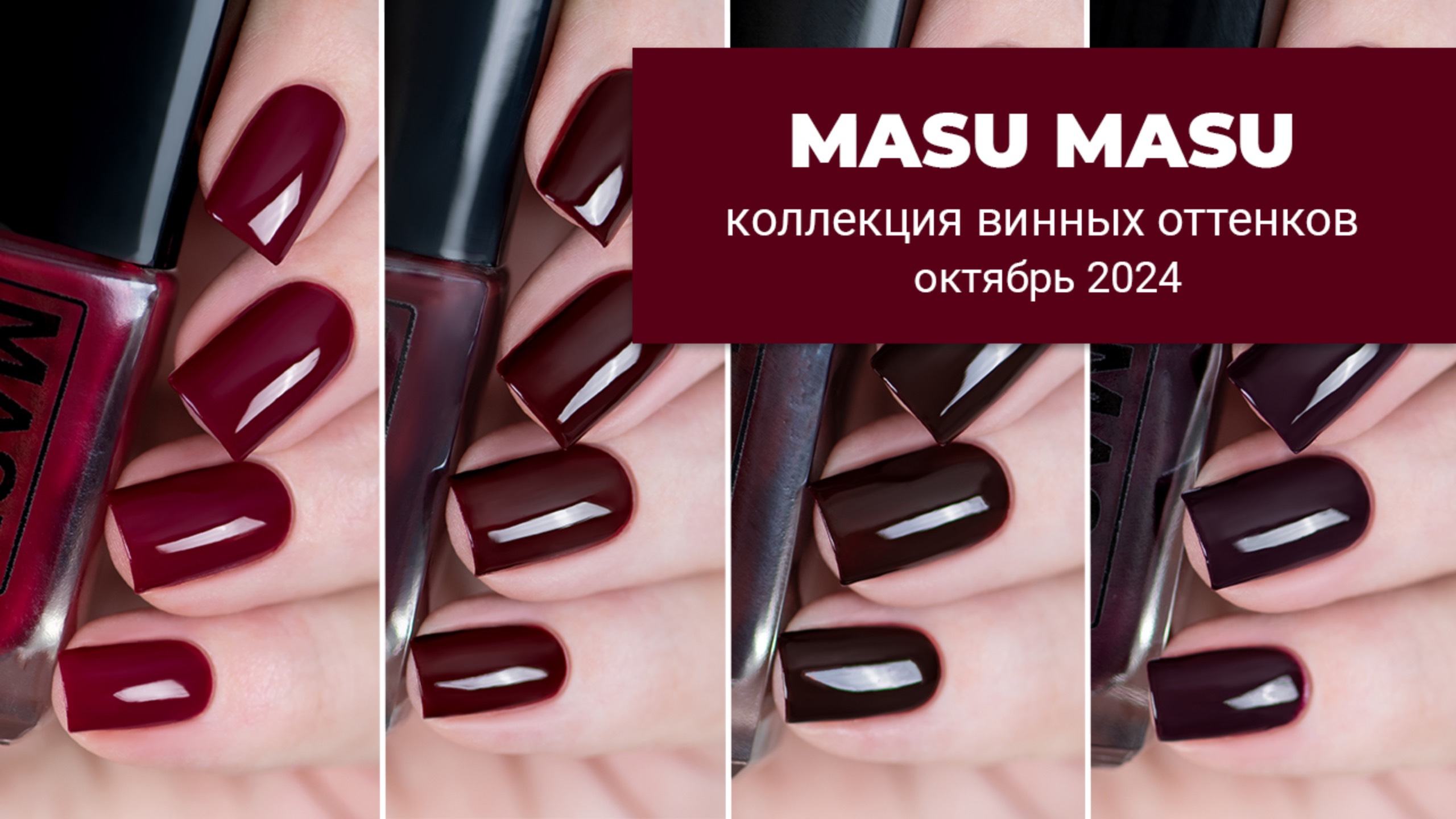 MASU MASU октябрь 2024 || коллекция винных оттенков обычных лаков для ногтей