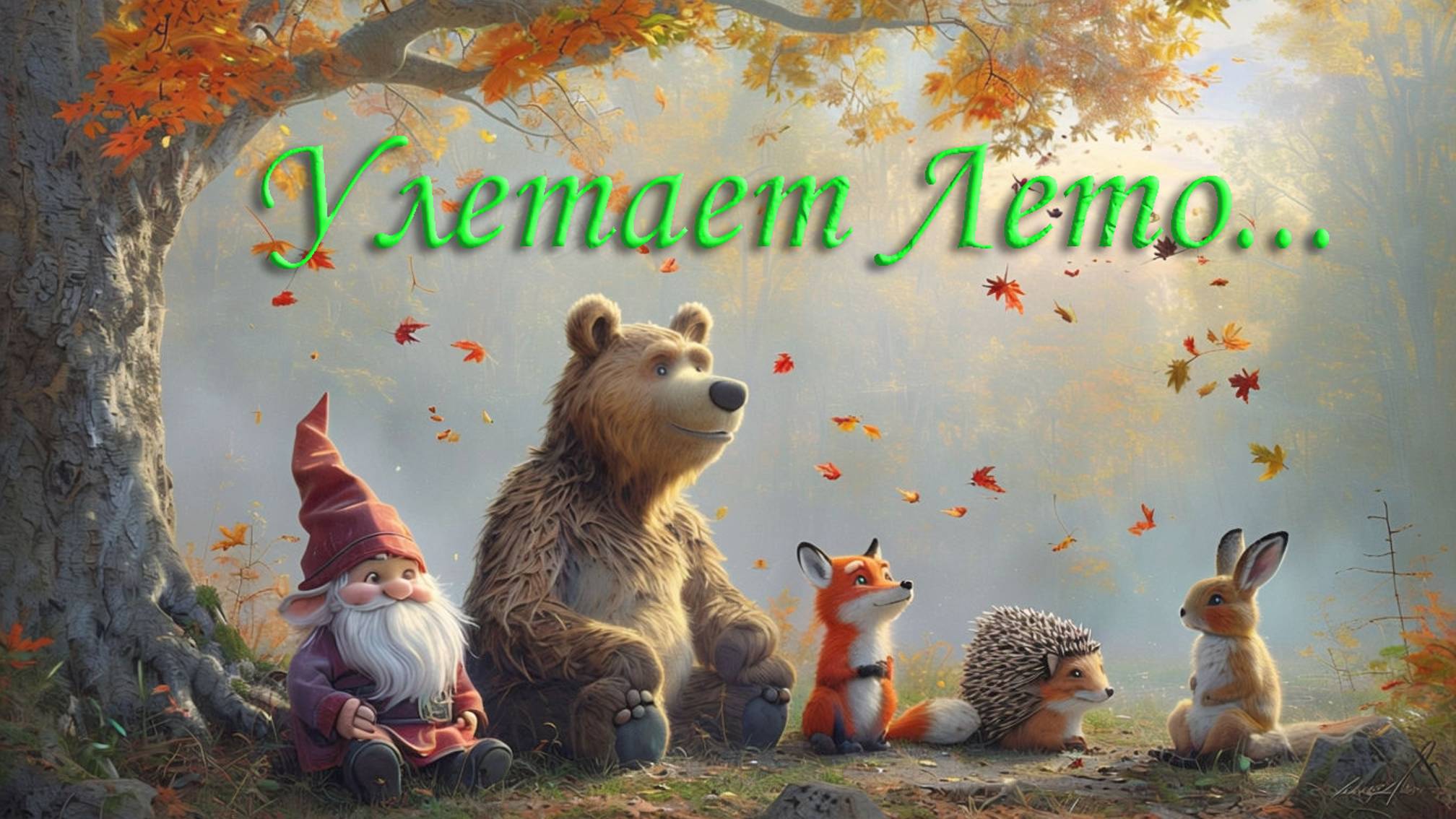 Ёжик: - Я тоже буду спать, как Мишка! -Квартирку сделаю в лесу!..