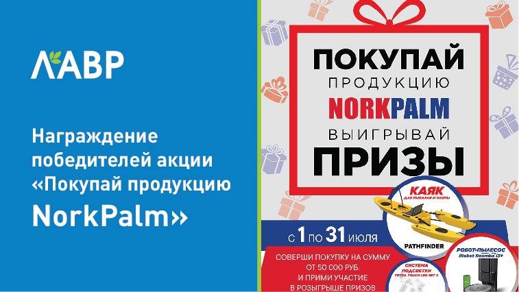 Награждение победителей акции «Покупай продукцию NorkPalm и выигрывай призы»