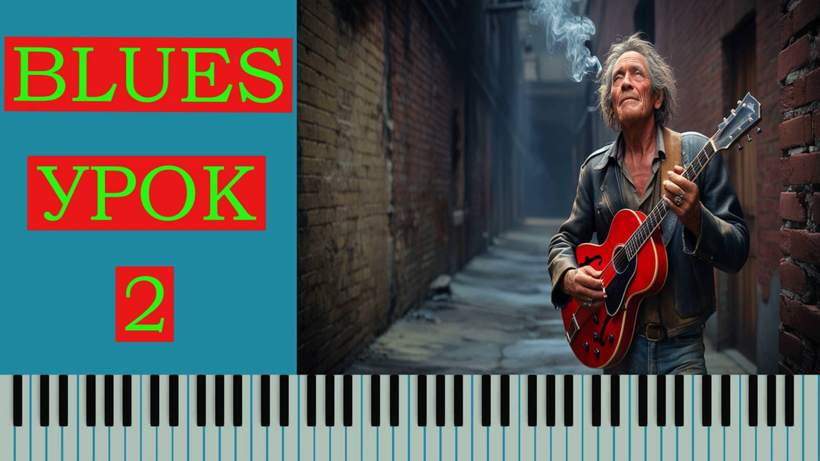 Как играть  блюза на пианино подробный  урок 2 | + ноты в описании