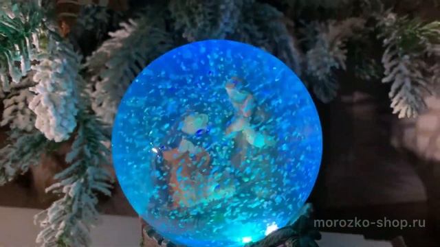 Светящийся снежный шар Рождественский У КОЛЫБЕЛИ (с овечками), меняющие цвета LED-огни, 488173-2