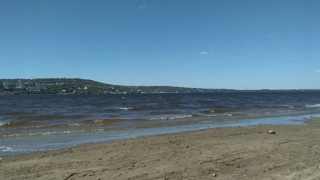Волга🌅. Пляж🏖️. 12 июля. Волны 🌊
