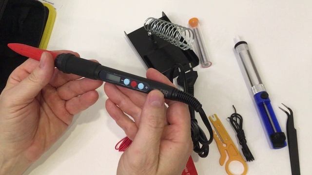 Паяльник 60 Вт с регулировкой температуры в наборе для пайки