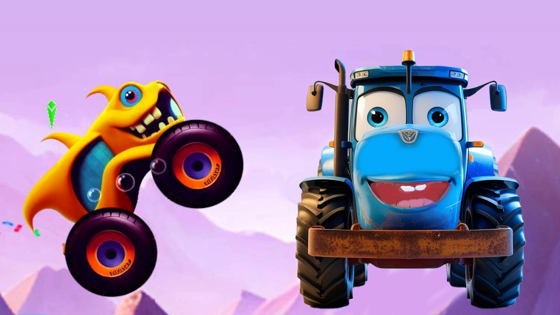 СИНИЙ ТРАКТОР - ГОНКИ МОНСТР ТРАК - ИГРОВОЙ МУЛЬТИК ДЛЯ МАЛЫШЕЙ