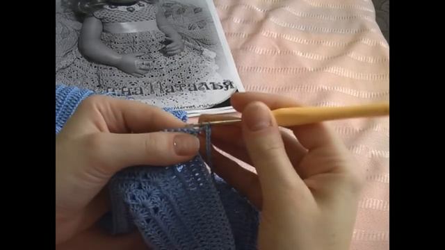 Мастер класс. Комплект "А на небе голубом". Часть 1. Вяжем платье.