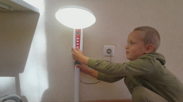 Самодельное освещение для круглого аквариума из подставки от напольного вентилятора и дешевой лампы