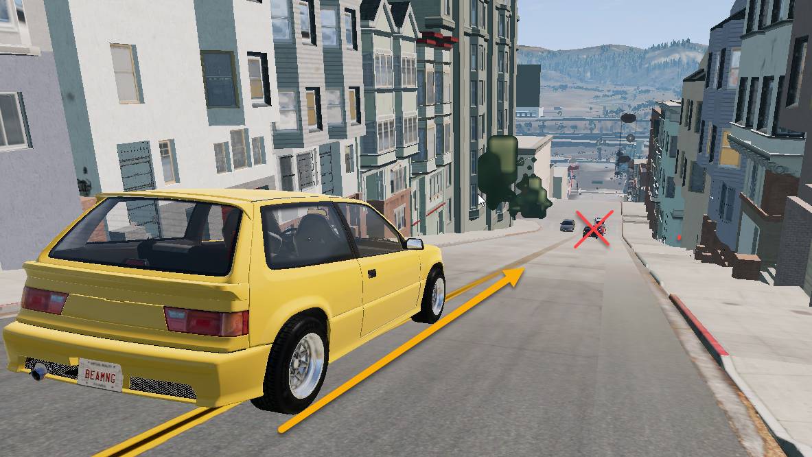 В низ по городу. BeamNG