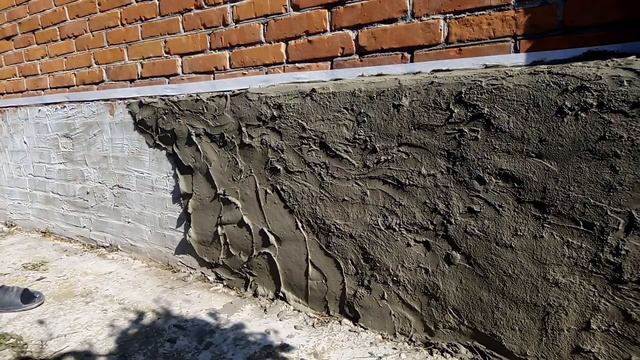 Подготовка и штукатурка цоколя для имитации камня