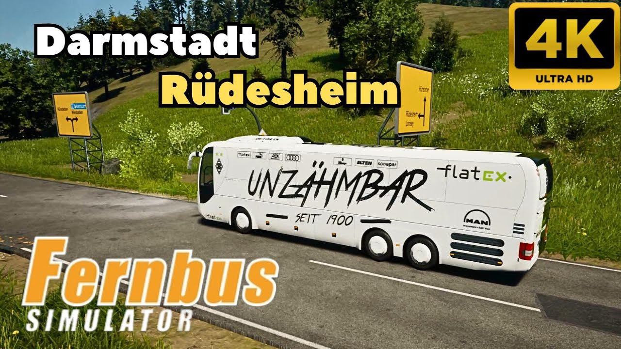 Fernbus Simulator: Darmstadt to Rudesheim. (4K)