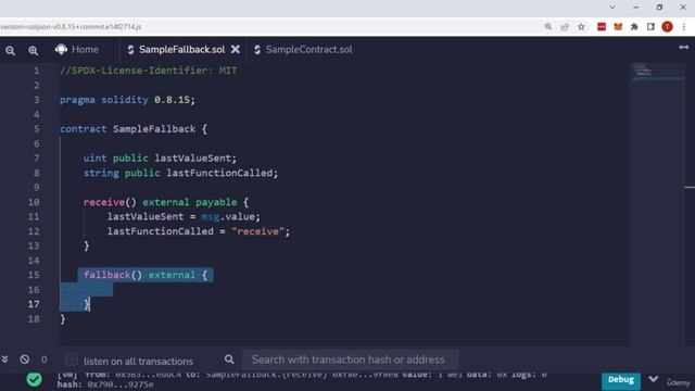 3015 (The Fallback Functions) Fallback And Receive