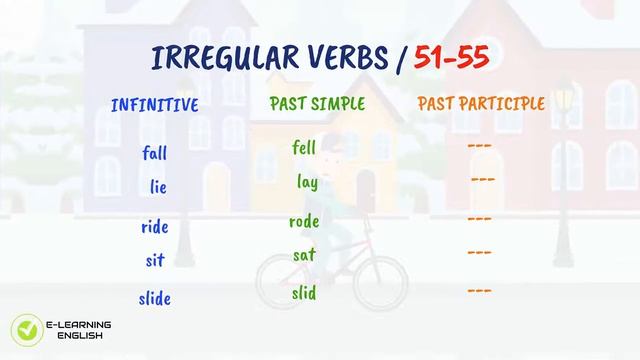11 The Most Common IRREGULAR VERBS List 11_25 I A Very Cold Day I FALL, LIE, RIDE, SIT, SLIDE