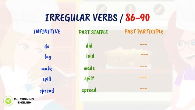 18 Irregular Verbs  18_25 I Baking Day🍰 I DO, LAY, MAKE, SPILL, SPREAD