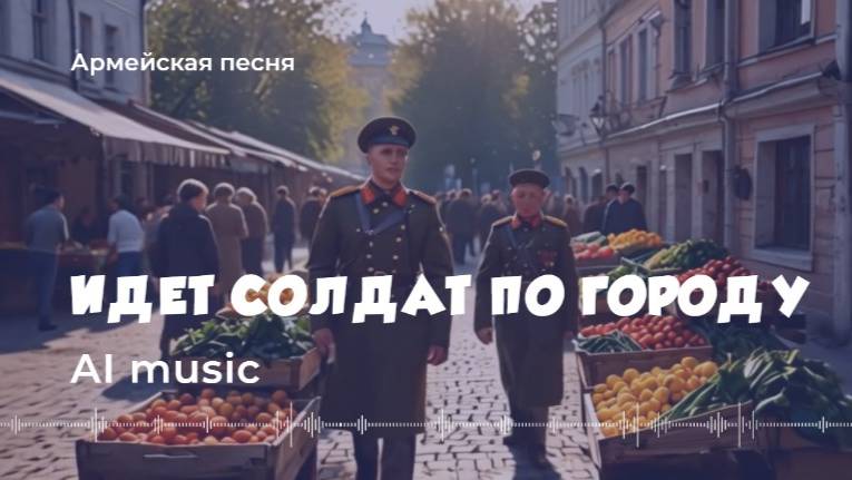 Идет солдат по городу - Artificial Intelligence (AI) music, video