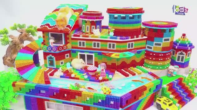 Магнитные шарики - Роскошный Футуристический Умный Дом С Бассейном И Горкой Для Милых Домашних Живот