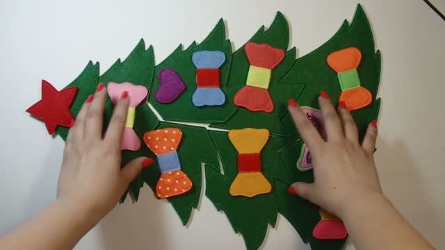 Новый год 2025. Ёлка тактильный пазл для особенного ребёнка