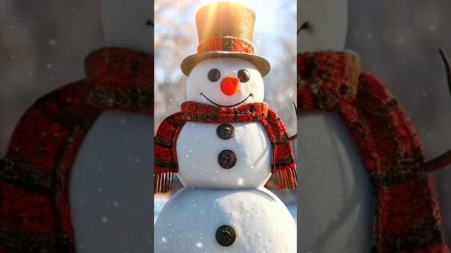 СНЕГОВИК видео футаж анимация. С НОВЫМ ГОДОМ.
