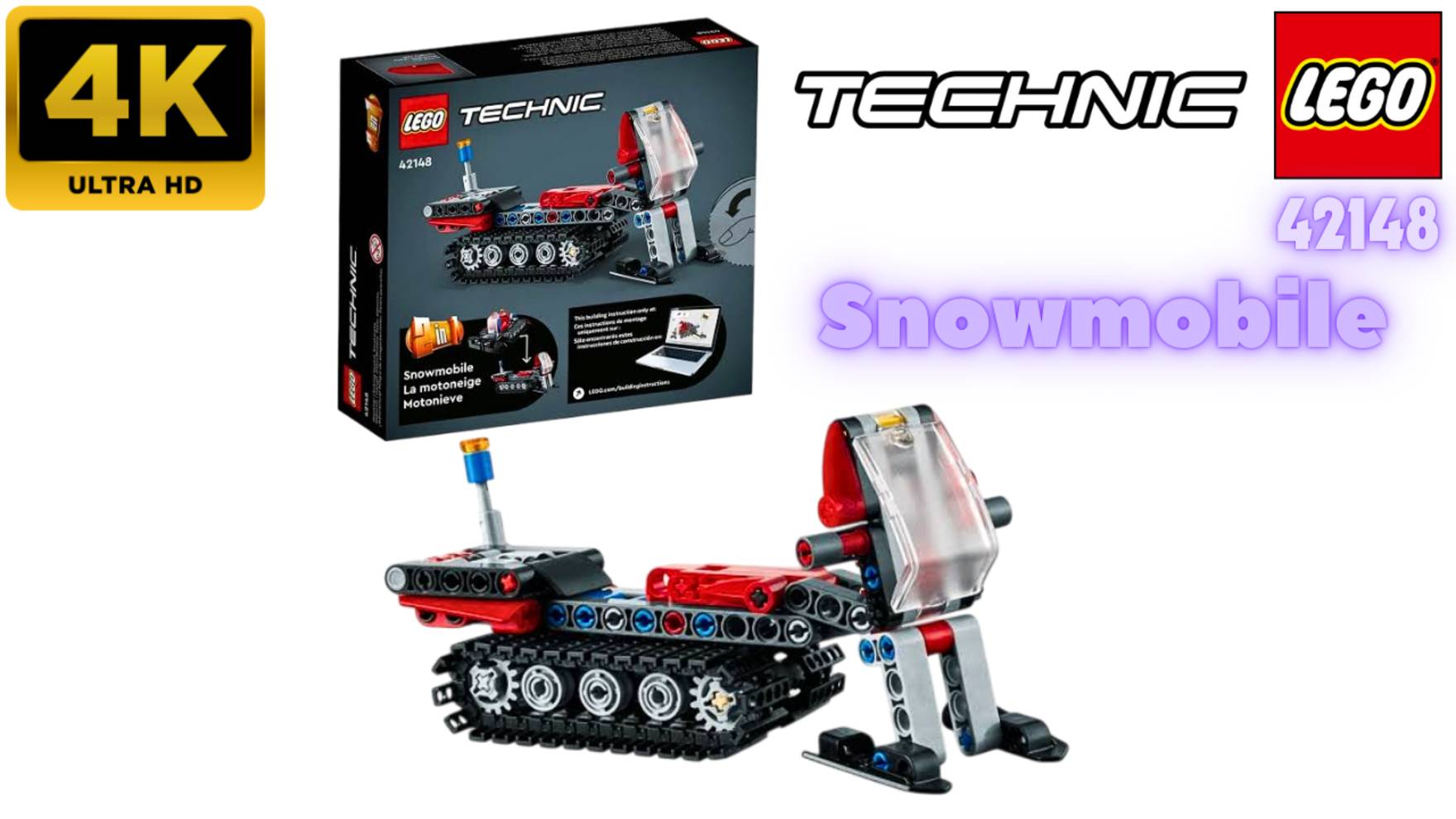 LEGO Technic 42148  Snowmobile . Unboxing (4K)