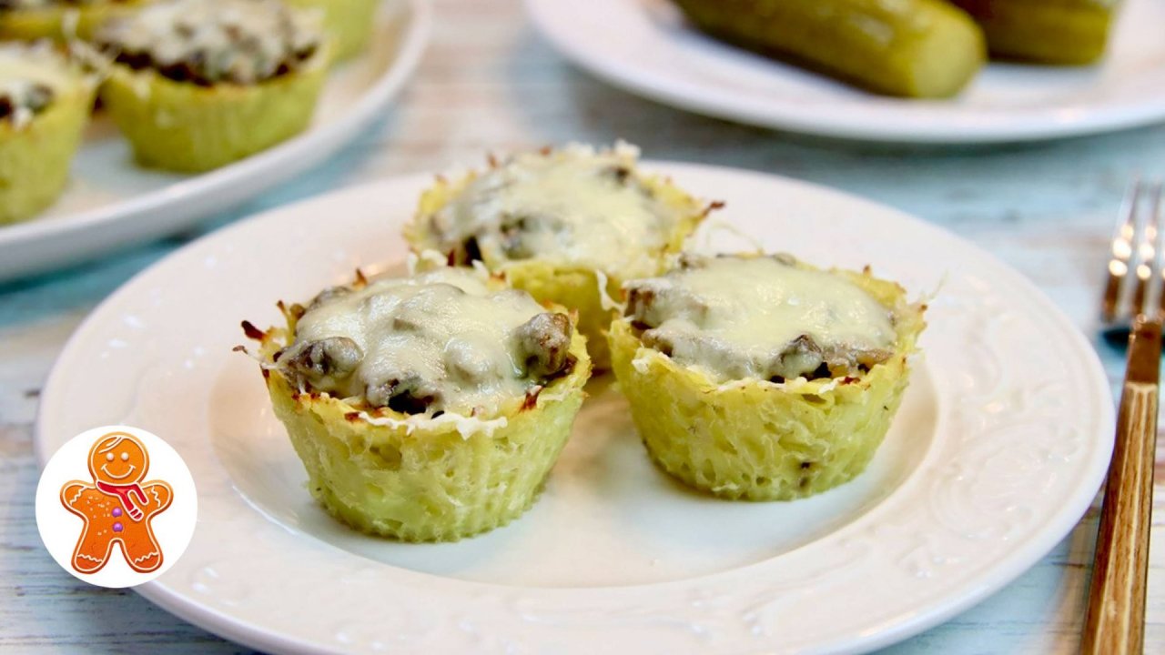 Горячая закуска ✧ Картофельные корзиночки с начинкой