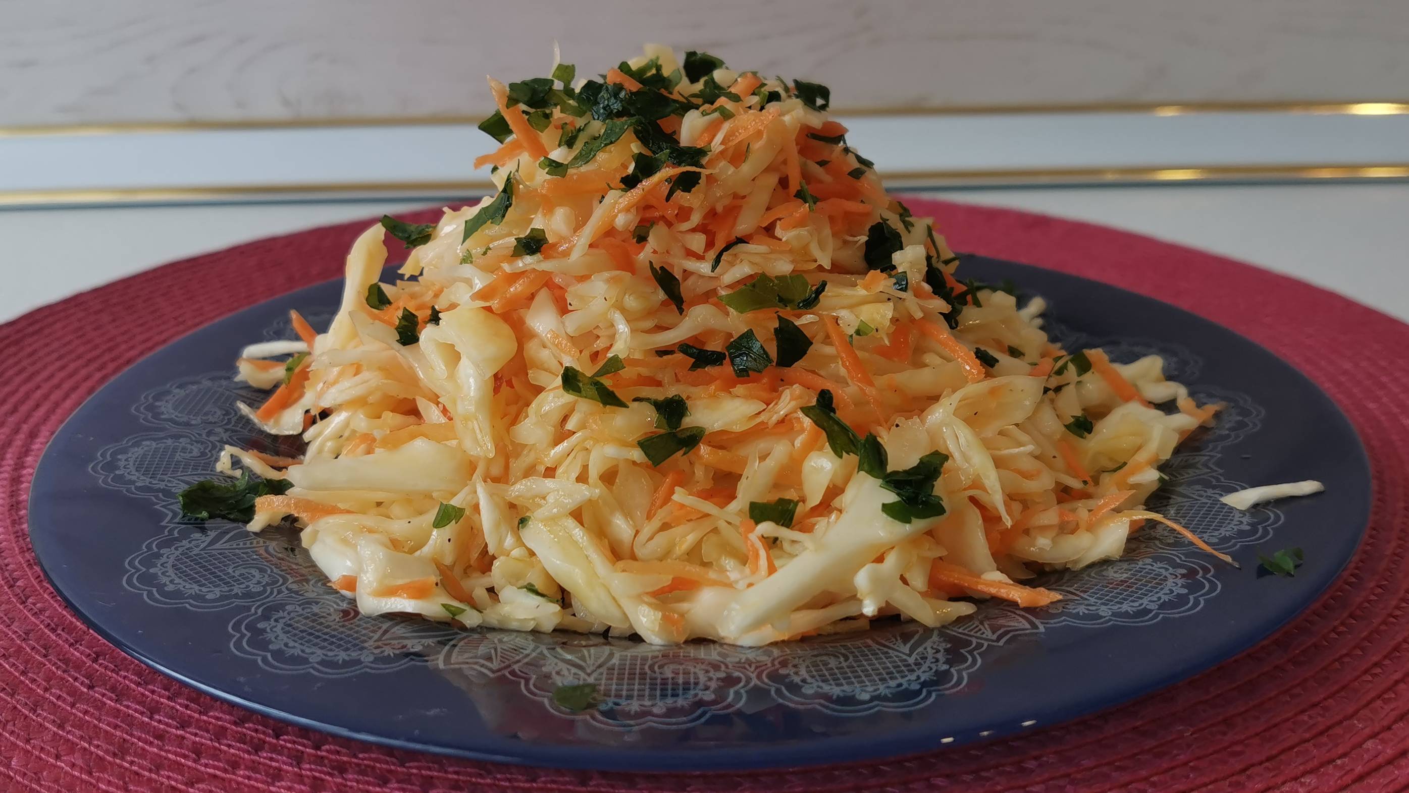 Простой рецепт салата с капустой ЗА 5 МИНУТ.