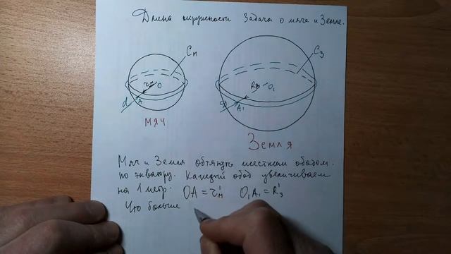 Длина окружности. Задача-парадокс о мяче и Земле.