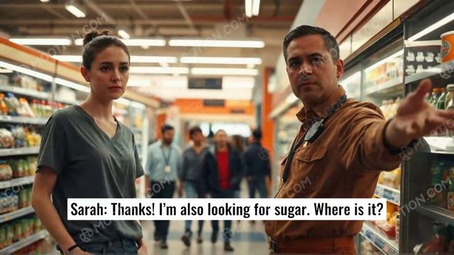 Asking for Help in the Supermarket in english (level A1) TalkEasyEnglish